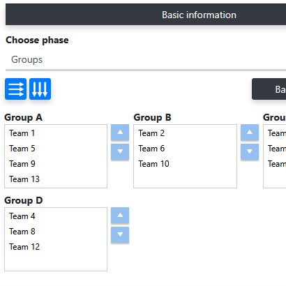 Tournament formats for ranking per 8 teams