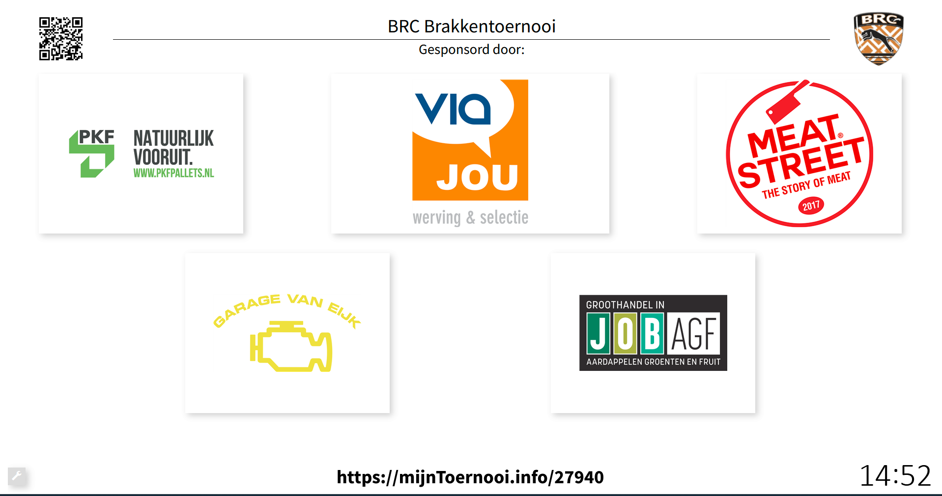 Présentation des sponsors sur grand écran