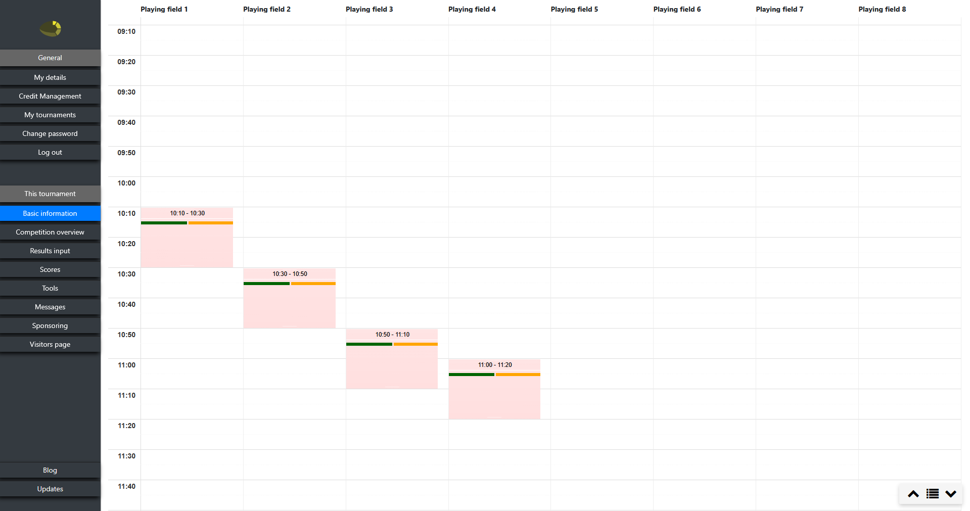 For each phase, simply indicate on which days matches are played. Click a date in the calendar to add it; click again to remove it. This lets you determine, per phase — such as the group stage or knockout round — exactly which match days apply, without manually maintaining a list.